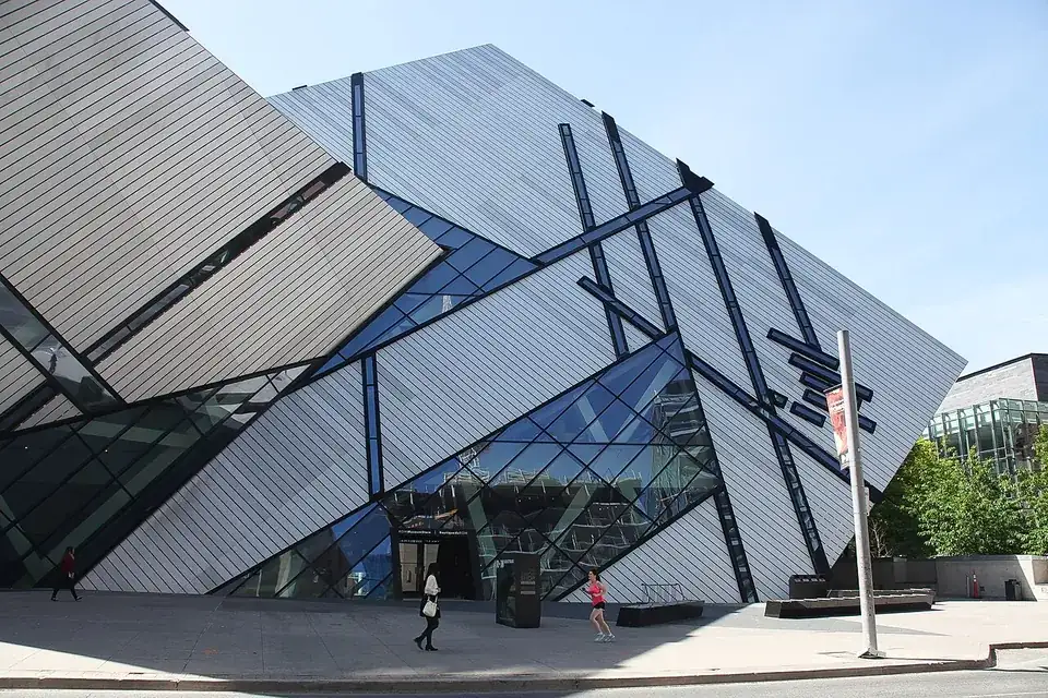 The angular glass and metal Michael Lee-Chin Crystal at the Royal Ontario Museum in Toronto