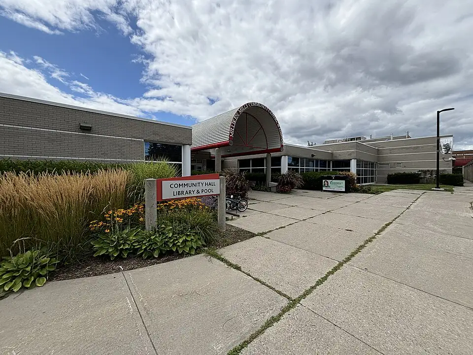 Milliken Mills Community Centre exterior in Markham, photographed 2024