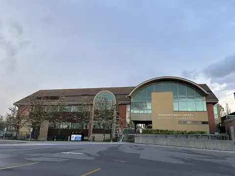 Markham Village Library exterior, photographed May 2026